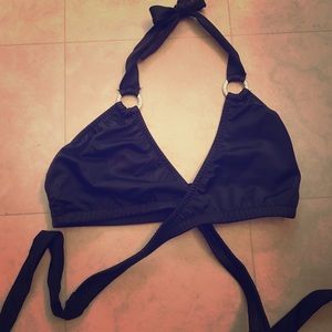 VENUS Black wrap bikini top
